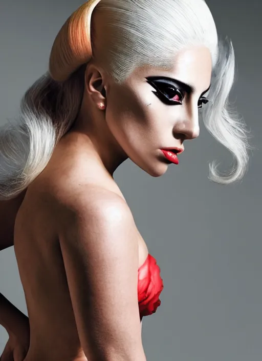 Image similar to lady gaga by nick knight, born this way, born this way album, red weapon 8 k s 3 5, cooke anamorphic / i lenses, highly detailed, cinematic lighting