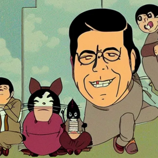 Prompt: jerry lewis in the style of studio ghibli