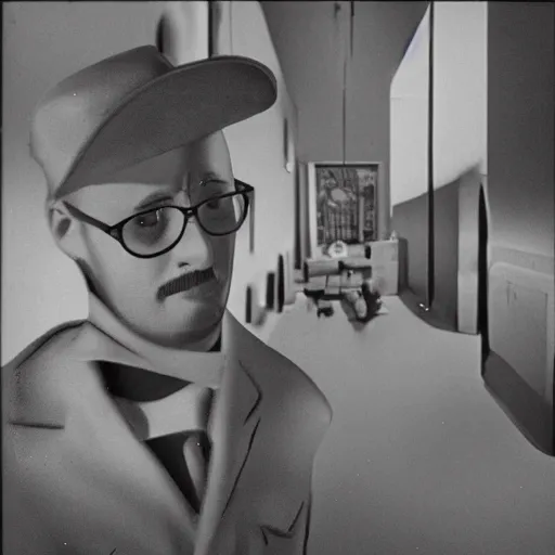 Prompt: Nostalgia Critic, Photorealism, 1950s photograph