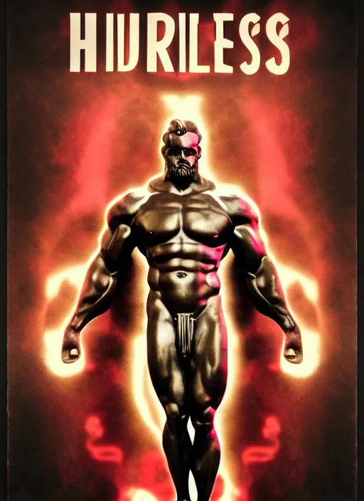 Image similar to dark design poster showing a statue of hercules, black background with very subtle red and purple design elements, powerful, nekro, guido crepax, graphic design, thin lines, dark, glitch art, neo vaporwave, gritty, layout frame, square, trending on artstation