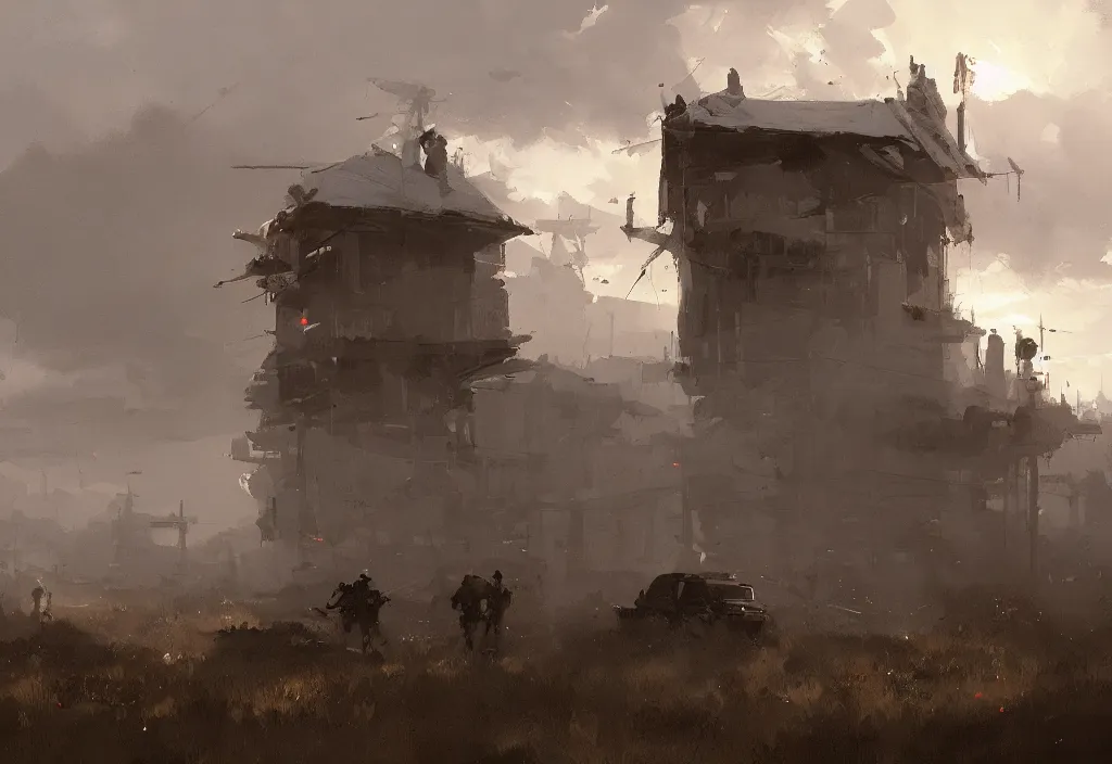 Prompt: denver, colorado, artstation, jakub rozalski, high detail, dramatic lighting