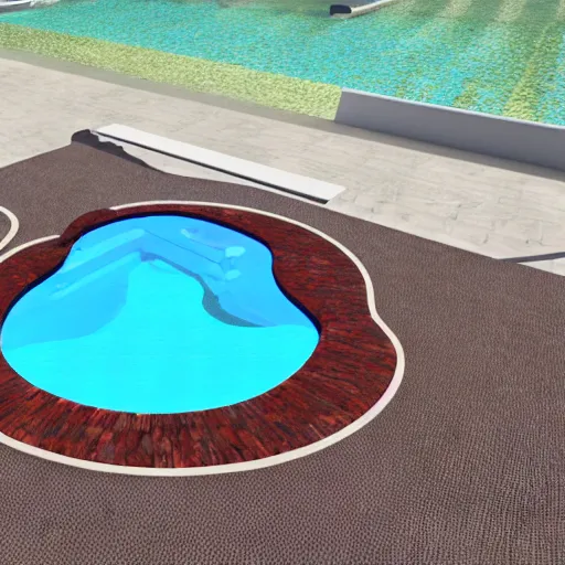 Image similar to swimmingpool bryce 3 d style.