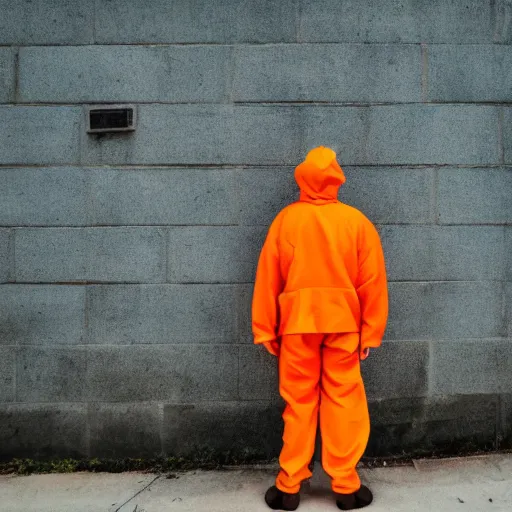 Image similar to inmate with orange suit and bee head