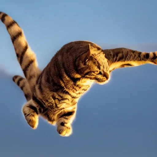 Image similar to photo of a giant flying cat