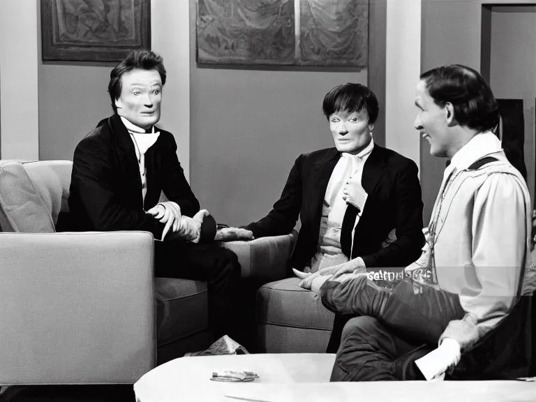 Image similar to Conan O’Brian interviewing George Washington; Late Night with Conan O'Brien