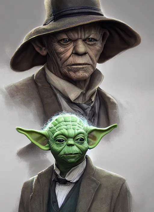 Prompt: Yoda wearing a Peaky Blinders suit and a flat cap, elegant, digital painting, concept art, smooth, sharp focus, illustration, from StarCraft by Ruan Jia and Mandy Jurgens and Artgerm and William-Adolphe Bouguerea