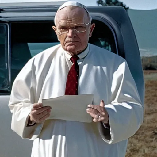 Prompt: john paul ii in breaking bad with walter white