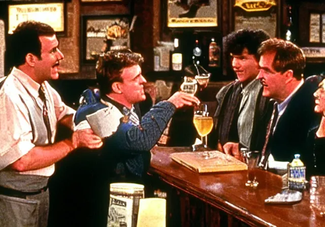 Image similar to a scene from cheers