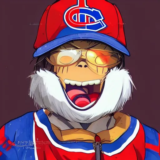 Image similar to anime Portrait of Youppi the Habs Montreal Canadiens Mascot as a very cute powerful and friendly pokemon, highly detailed anime, high evolution, 1990s, legendary, smooth, sharp focus, dynamic lighting, intricate, trending on ArtStation, illustration pokemon, art by WLOP