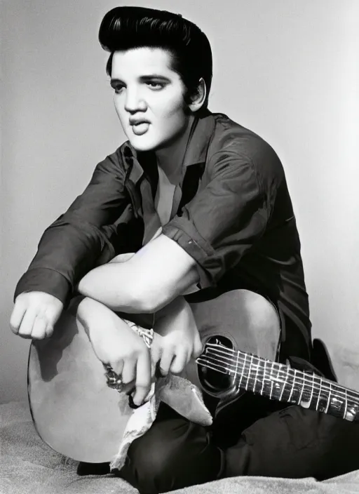 Image similar to photo of young elvis presley by anne leibovitz