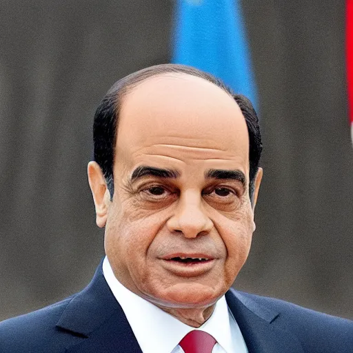 Prompt: president Sisi’s head on a doll