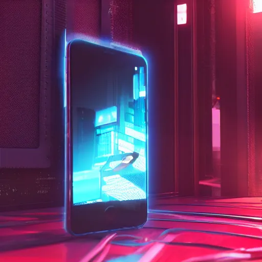 Image similar to cyberpunk smartphone with camera lens attached to it, ultra detailed, octane render, product photo