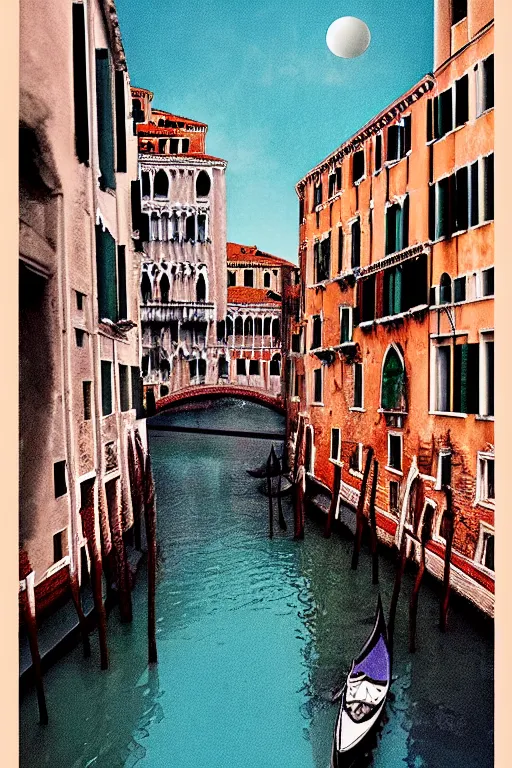 Image similar to vintage art of venice, in the style of katinka reinke