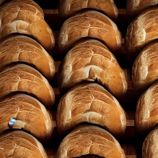 Image similar to man crying in a room full of bread, 4 k