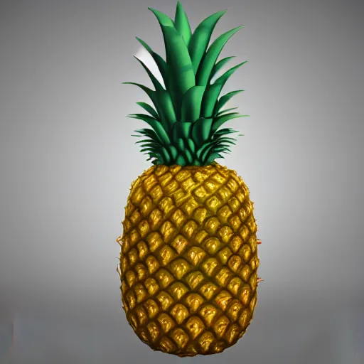 Image similar to 3D model of pineapple, 4k,