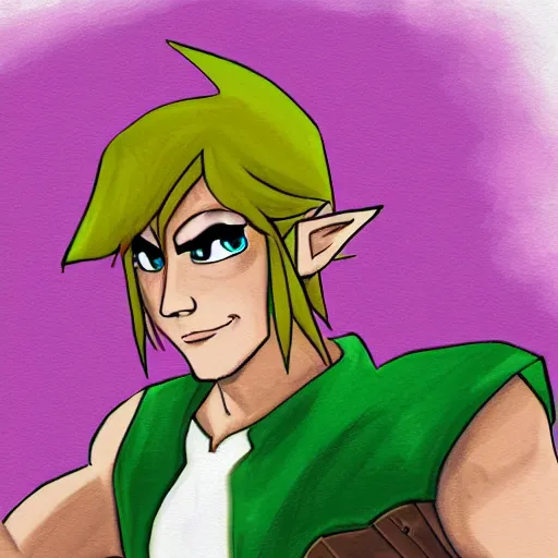 Prompt: link as lunk, digital painting, lunk 😡😠