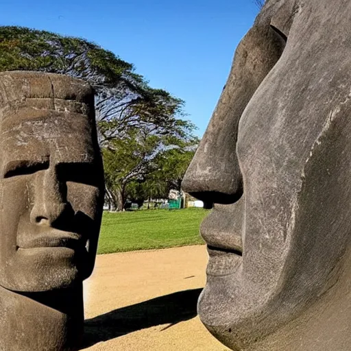 Image similar to moai statue that looks like benjamin netanyahu's face