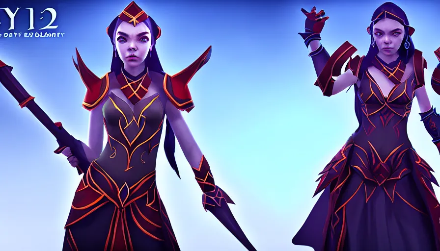 Image similar to anya taylor - joy as dota 2 game character, symmetrical, dota 2 game screenshot, 3 d, 4 k, unreal engine, ultra hd