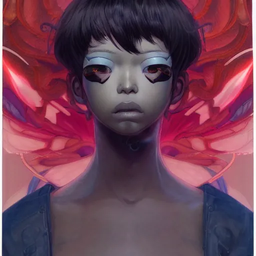 Image similar to prompt : blade character portrait soft light painted by james jean and katsuhiro otomo and erik jones, inspired by evangeleon anime, smooth face feature, intricate oil painting, high detail illustration, sharp high detail, manga and anime 1 9 9 9