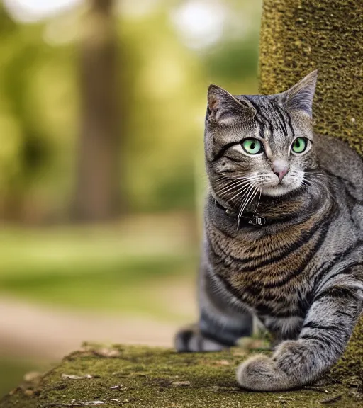 Image similar to award winning 5 5 mm portrait photo of an admiral cat in full military outfit and aviators, in a park by luis royo. soft light. sony a 7 r iv