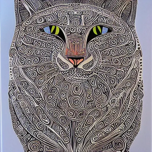 Image similar to cat maori art