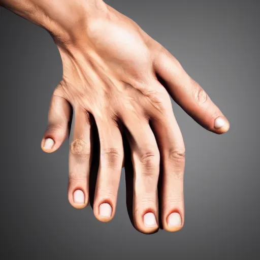 Prompt: photorealistic human hands, studio lighting, product photography