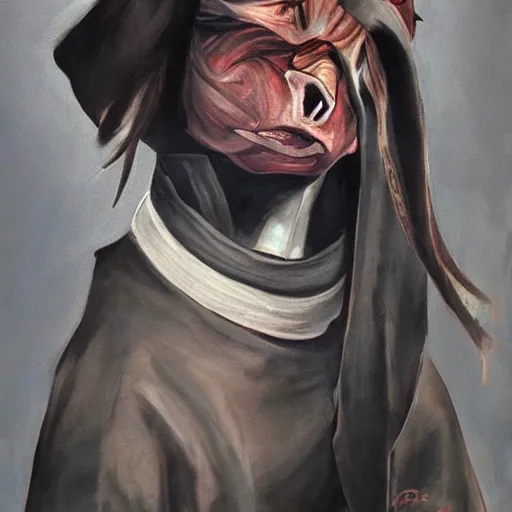 Prompt: Jar Jar Binks as a Sith Lord, portrait