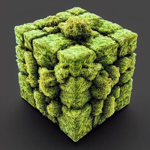 Prompt: a perfect cube made of cannabis marijuana, beautiful, octane render, nug pic, ray tracing, 8 k, unreal engine 5