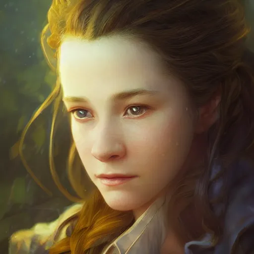 Prompt: Elegant Aerith Gainsborough portrait, atmospheric lighting, painted, intricate, volumetric lighting, beautiful, golden hour, sharp focus, ultra detailed, by Leesha Hannigan, Ross Tran, Thierry Doizon, Kai Carpenter,Ignacio Fernández Ríos