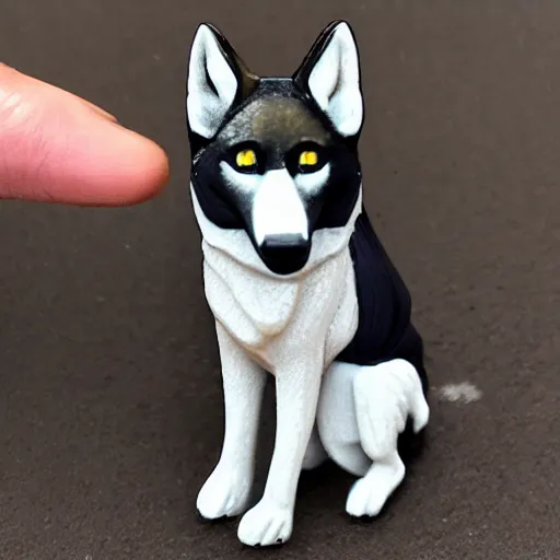 Prompt: Fine Image on the store website, eBay, Full body, 80mm resin detailed miniature of Paul Walker with a husky