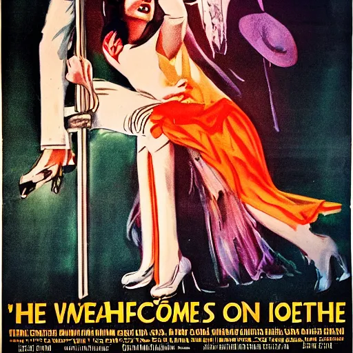 Prompt: a vintage movie poster 70s of a woman in love with Death, exploitation