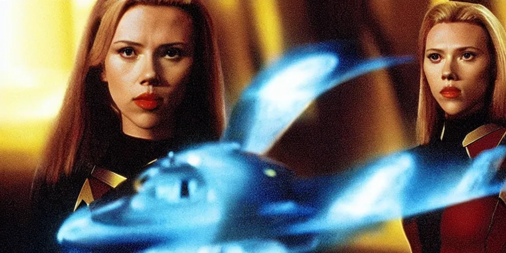 Prompt: Scarlett Johansson in a scene from Star Trek First Contact