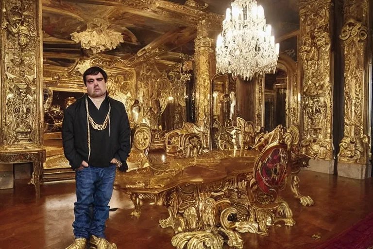 el chapo standing in the middle of a grandiose mexican | Stable Diffusion