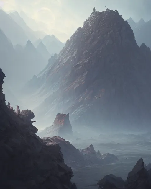 Image similar to the onix mountain, terrifying, environment art, fantasy art, landscape art, in the style of greg rutkowski, illustration, epic, fantasy, intricate, hyper detailed, artstation, concept art, smooth, sharp focus, ray tracing