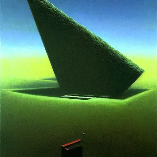 Image similar to video game console, painting by zdzisław beksinski