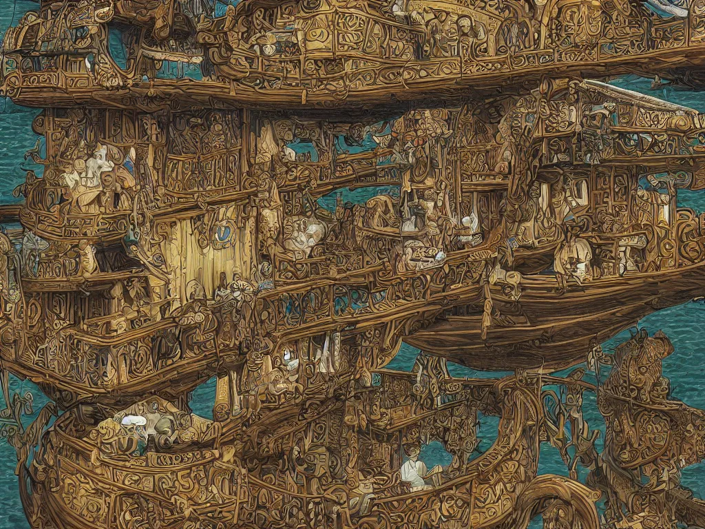 Image similar to bored ape yatch club monkeies by Chor Boogie, intricate details, ultra detailed, 4K, award-winning, touch of M. C. Escher and Salvador Dali