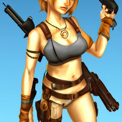 Prompt: ryona!!! lara croft deviantart