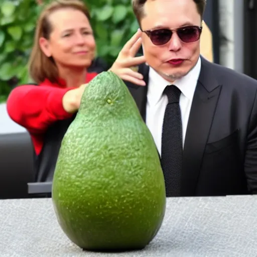 Image similar to elon musk as an avocado chair