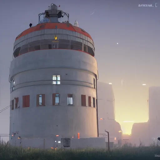 Image similar to the citadel from half life by simon stalenhag, 4 k, hdr, tonemapping