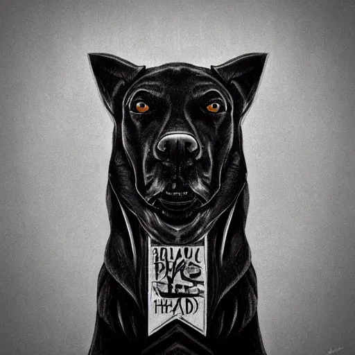 Prompt: Epic Album art cover, black dog in my head, moody , trending on artstation, award-winning art