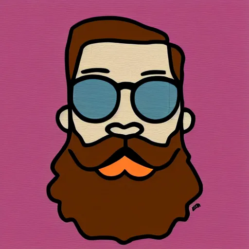 Prompt: ginger bearded man with glasses, rough sketch by Louish, colourful