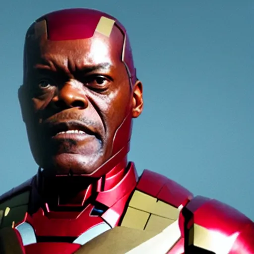 Image similar to samuel l jackson as iron man