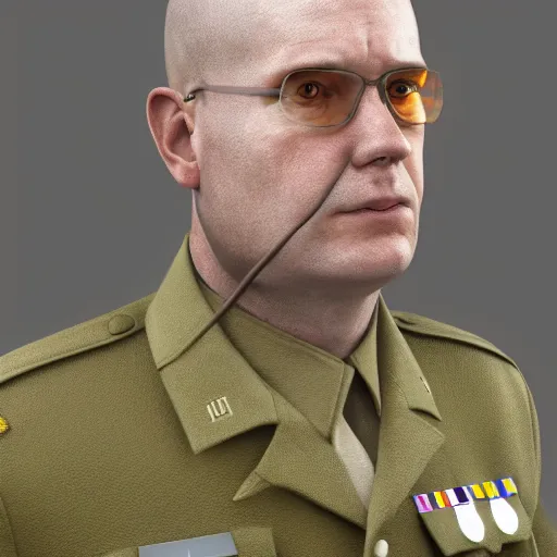 Image similar to hyper - realistic portrait of sergent hartman, full metal jacket, 3 d, 8 k, digital art