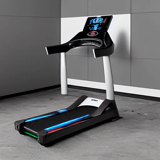 Image similar to RGB gaming treadmill manufactured by the company razor