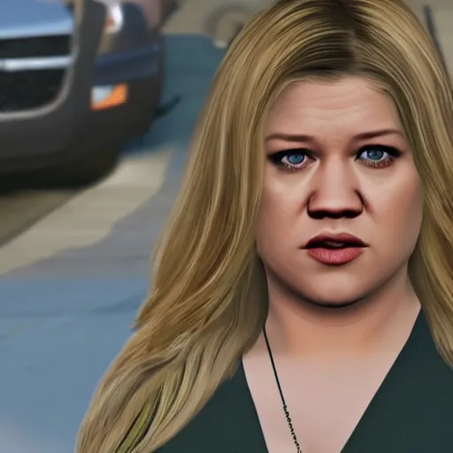 Image similar to young Kelly Clarkson in GTA V, 4k