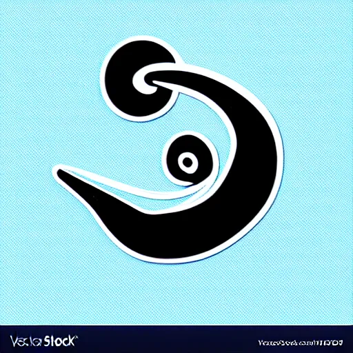 Prompt: a snail vector logo in color scheme black and blue