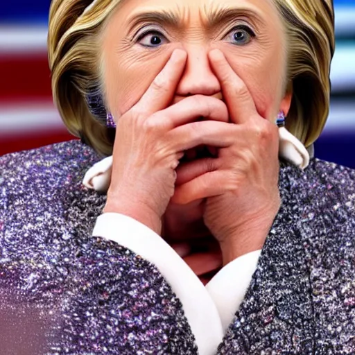 Prompt: crying person that looks like hillary clinto