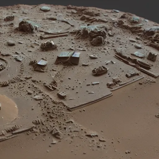 Image similar to diorama of a city on mars, detailed photo