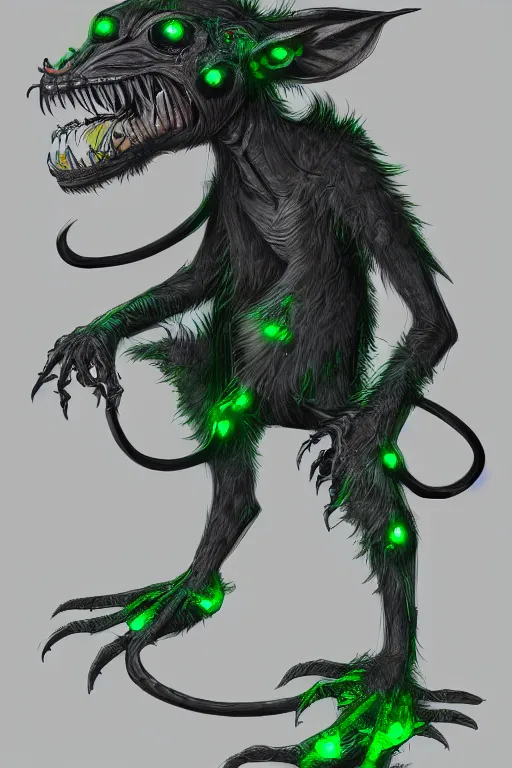 Image similar to a humanoid rat monster, green glowing eyes, highly detailed, digital art, sharp focus, trending on art station, skaven, anime art style