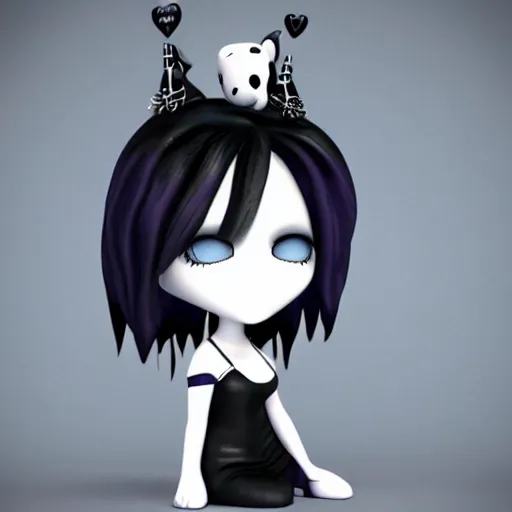 Image similar to Finally a goth 3d girlfriend